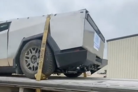 How the wedgy Tesla Cybertruck looks after a rollover