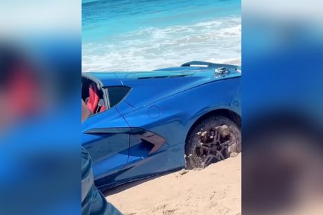 Corvette Stingray gets beached in embarrassing blunder
