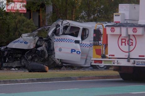 Queensland criminal steals police van and crashes it