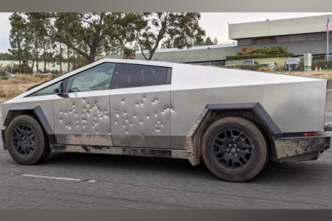 Tesla Cybertruck peppered with bullets to prove stainless steel was a smart choice