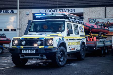 Ineos Grenadier earns its search and rescue badge in Scotland