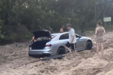 No, quattro doesn't make your Audi RS5 capable of beach driving