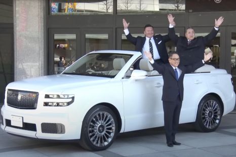 Toyota's new luxury SUV getting put to the test by sumo wrestlers