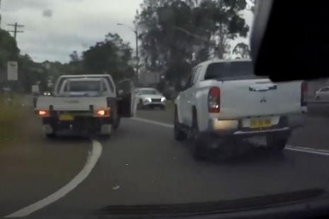 Road-raging rental HiLux driver caught on dashcam