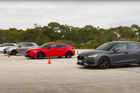 Drag race: Toyota GR Corolla vs Honda Civic Type R vs Hyundai i30 N vs Cupra Leon VZx