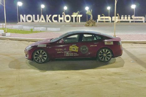 How many batteries, motors were needed to get this Tesla to 2 million kilometres