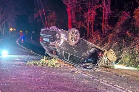 Pair of hot hatches flip on the same iconic Aussie road on the same day