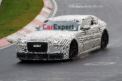 Jaguar's radical new flagship sedan spied at Nurburgring