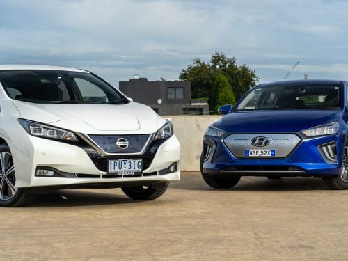 2020 Hyundai Ioniq Premium and Nissan Leaf compared