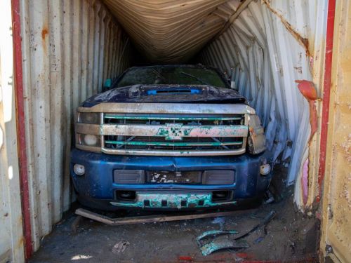 Salty Chevrolet Silverados recovered after going overboard