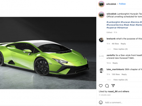 2023 Lamborghini Huracan Tecnica leaked