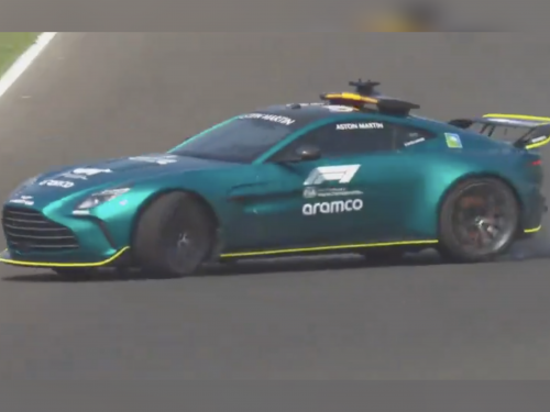 Aston Martin F1 safety car crash caught on camera