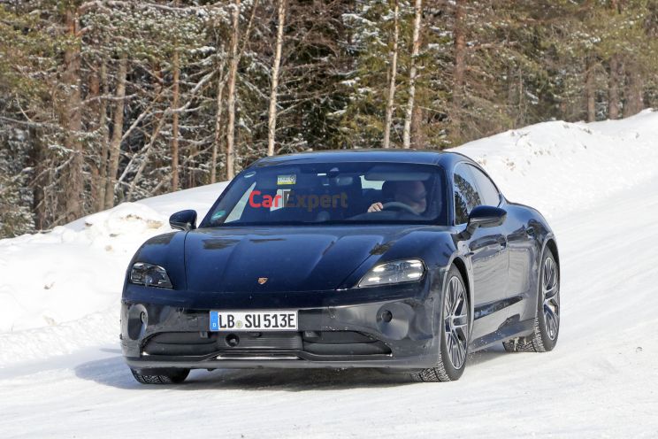 Porsche Taycan: Facelifted electric car spied with minimal camouflage