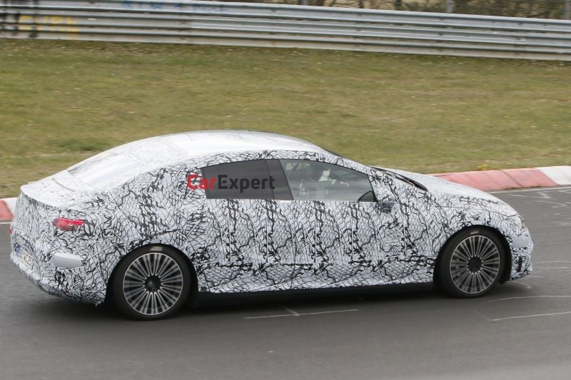 2022 Mercedes-Benz EQE spied at the Nürburgring