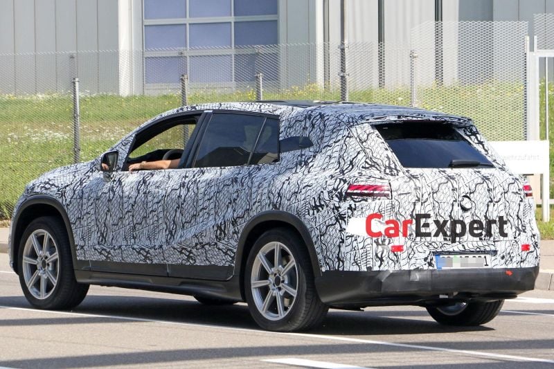 2022 Mercedes-Benz EQS SUV spied with production lights