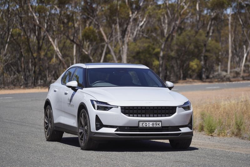 Polestar 2 hits the Nullarbor, using chip-fat powered charger