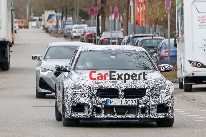 2022 BMW M2 spied with less camouflage