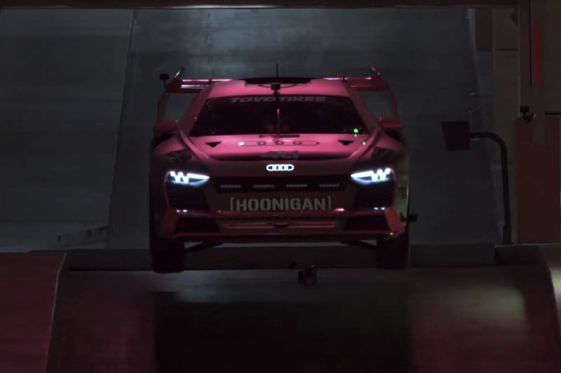Ken Block debuts Audi S1 Hoonitron in 'Electrikhana'