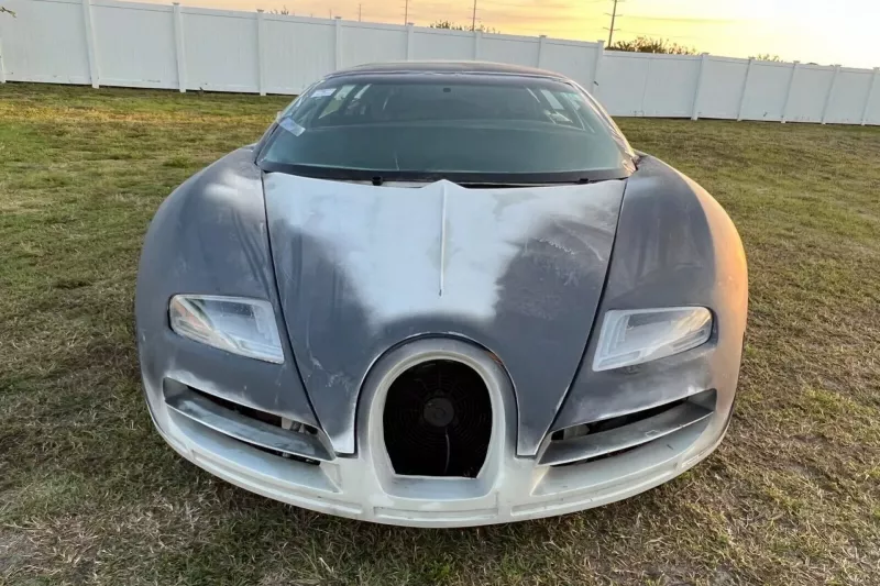 Unleash your inner speed demon with this unfinished Bugatti Veyron limo replica