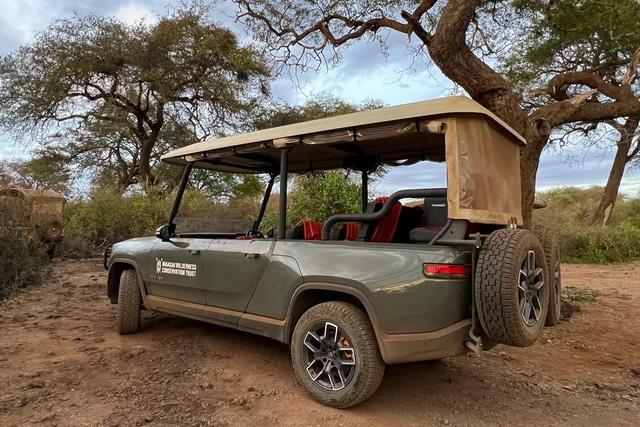 Rivian R1T electric safari conversion spotted with right-hand drive