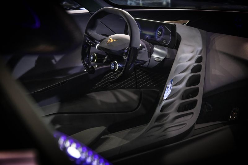 Cupra DarkRebel sports car comes off the screen and into the light