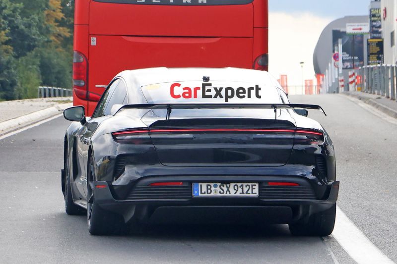Hotter Porsche Taycan spied as Tesla Model S Plaid rival