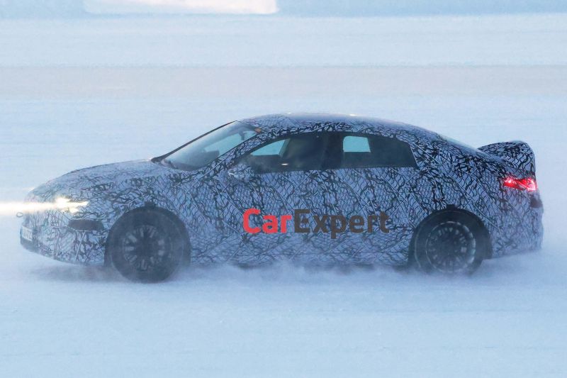 Mercedes-AMG's new electric four-door coupe spied