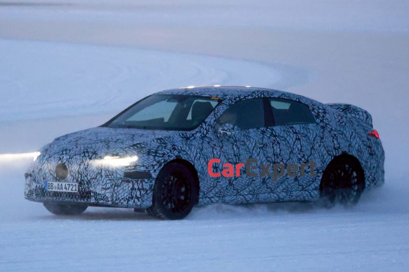 Mercedes-AMG's new electric four-door coupe spied