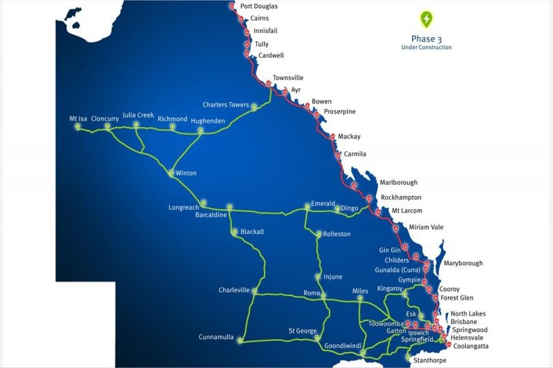 Patchy Queensland EV charging network plagued by delays