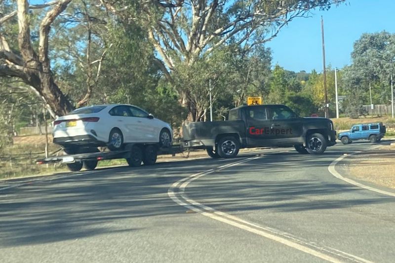 2025 Kia Tasman spotted tow-testing against Ford Ranger