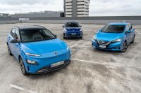 2021 Hyundai Kona Electric v Kia Niro v Nissan Leaf e+ comparison