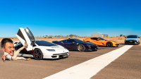 Drag race: Countach vs SF90 vs Hyundai vs 812 Competizione