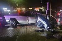 Tesla Cybertruck owner still loves his pickup, even after it drove him into a pole