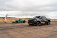 1200hp RAM TRX vs Lamborghini Huracan Sterrato drag race