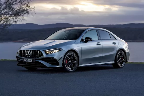 Hero image of a new Mercedes-AMG A35 available with CarExpert deals.