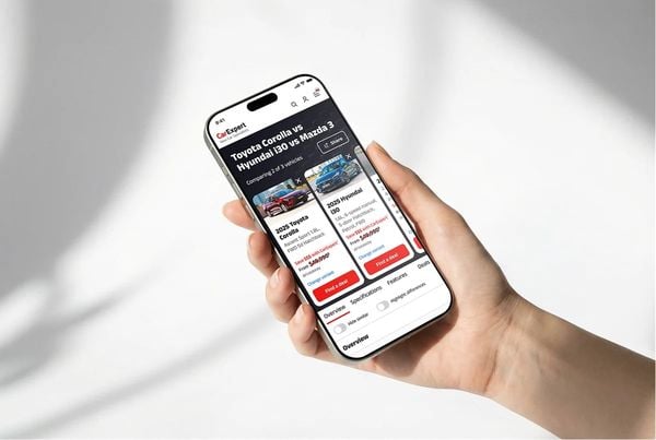 CarExpert app comparing three cars side by side