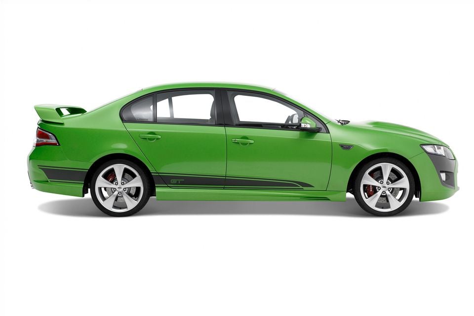 A green 2008 FPV GT sedan shown from the side against a white background.