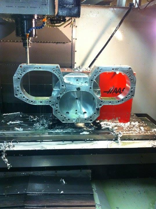 Machining billet “Y”  rotor housings.