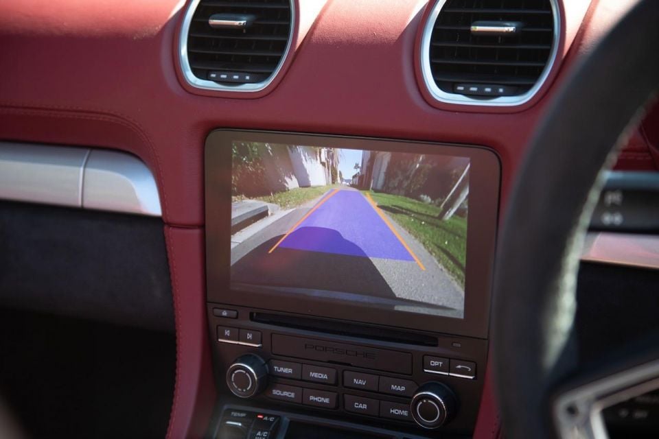 Pictured: 718 Cayman GTS screen