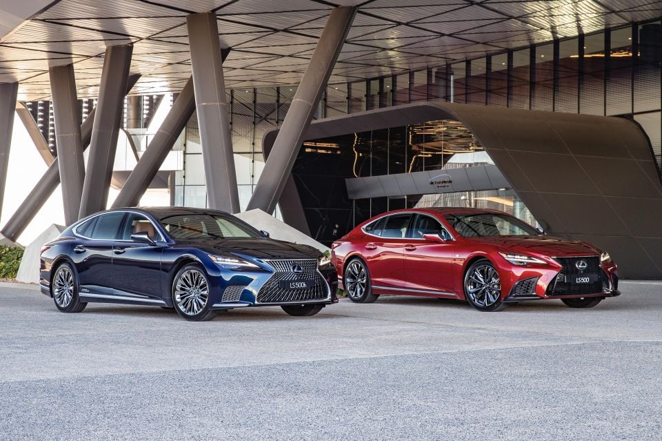 Pictured: LS500h Sports Luxury (left) and LS500 F Sport (right)