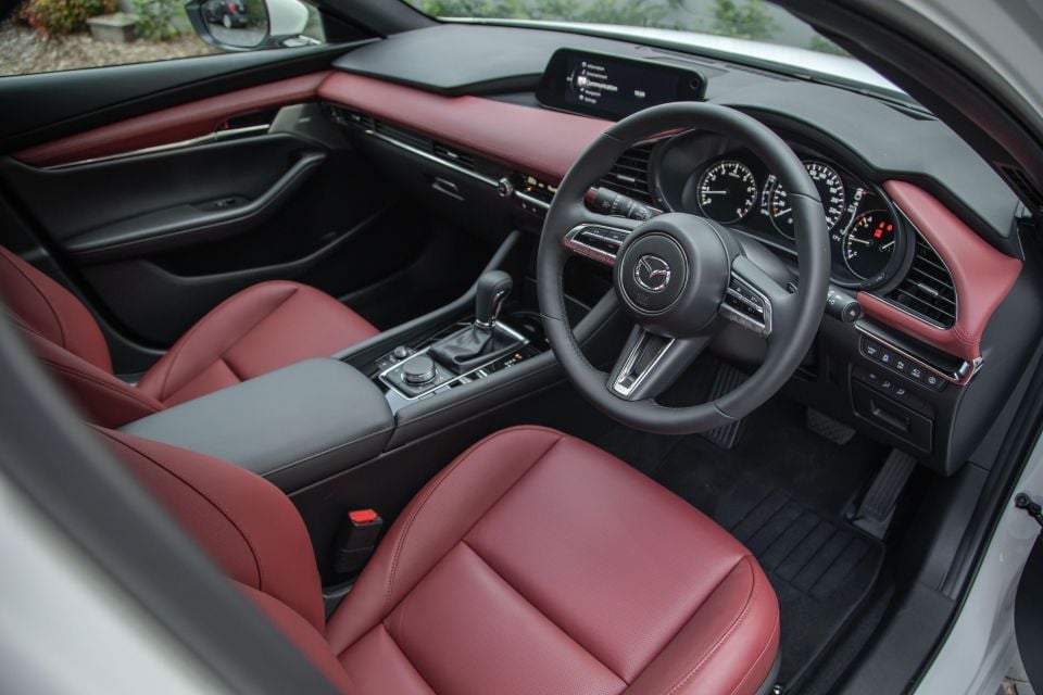 Burgundy interior