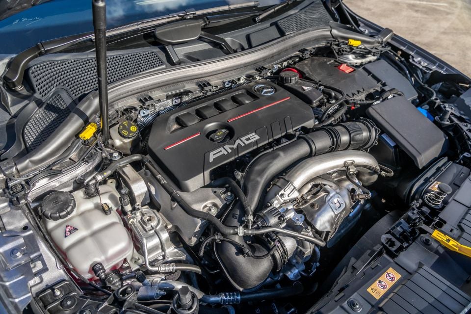Pictured: AMG GLA35 4Matic engine