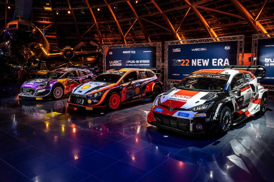 Pictured: Puma Rally1 (left), i20 N Rally1 (middle) & GR Yaris Rally1 (right)