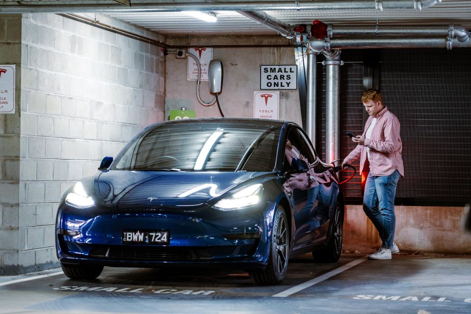 A Tesla AC destination charger