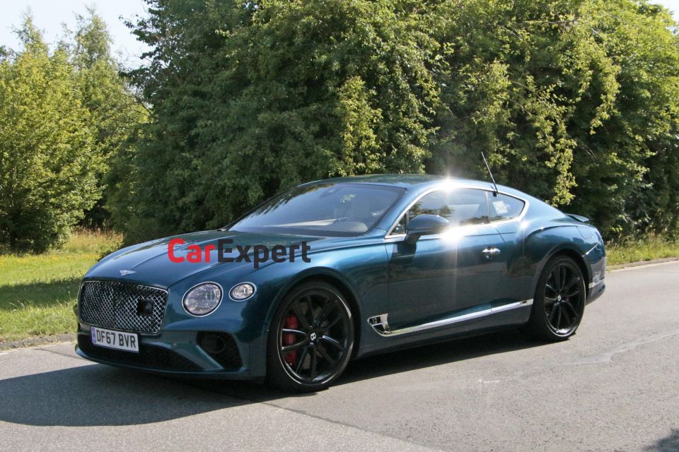 Previously spied Continental GT PHEV prototype