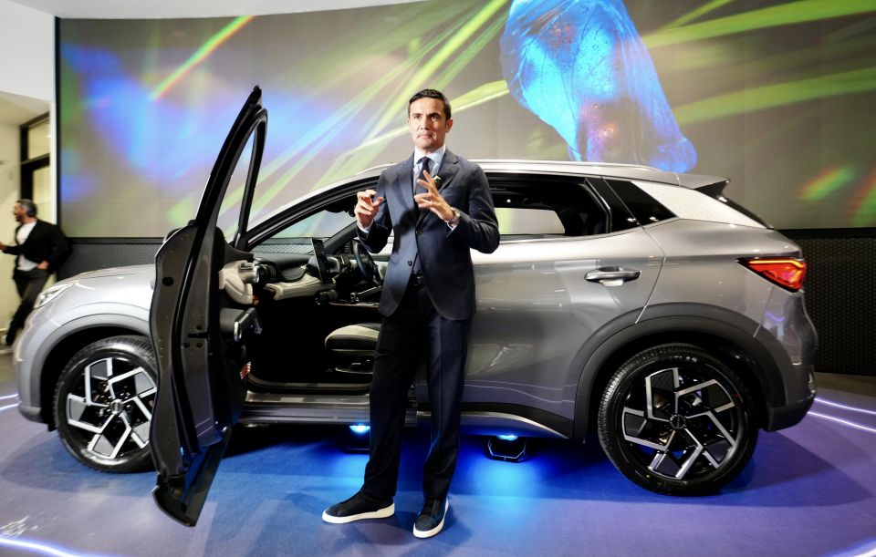Investor Tim Cahill at the RHD Atto 3’s reveal