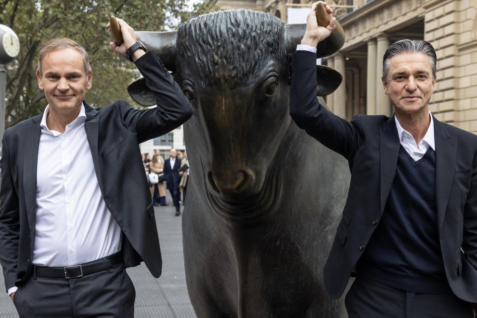 Porsche CEO Oliver Blume and executive board deputy chairman Lutz Meschke