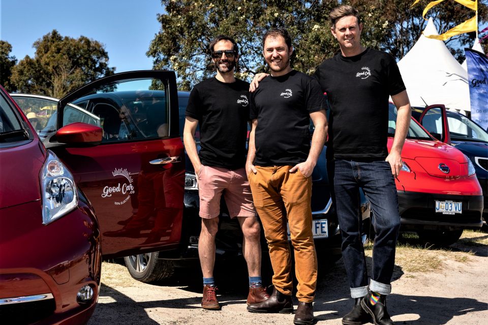 Good Car Company co-founders (left to right) – Sam Whitehead, Anthony Broese van Groeno & Anton Vikstrom