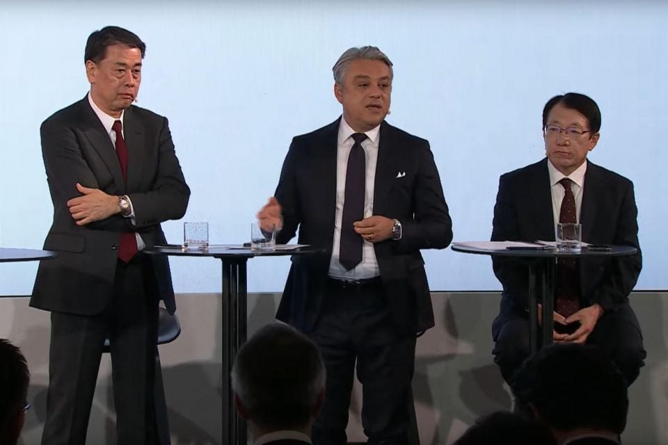 L to R: Makato Uchida (Nissan), Luca de Meo (Renault), Takao Kato (Mitsubishi)