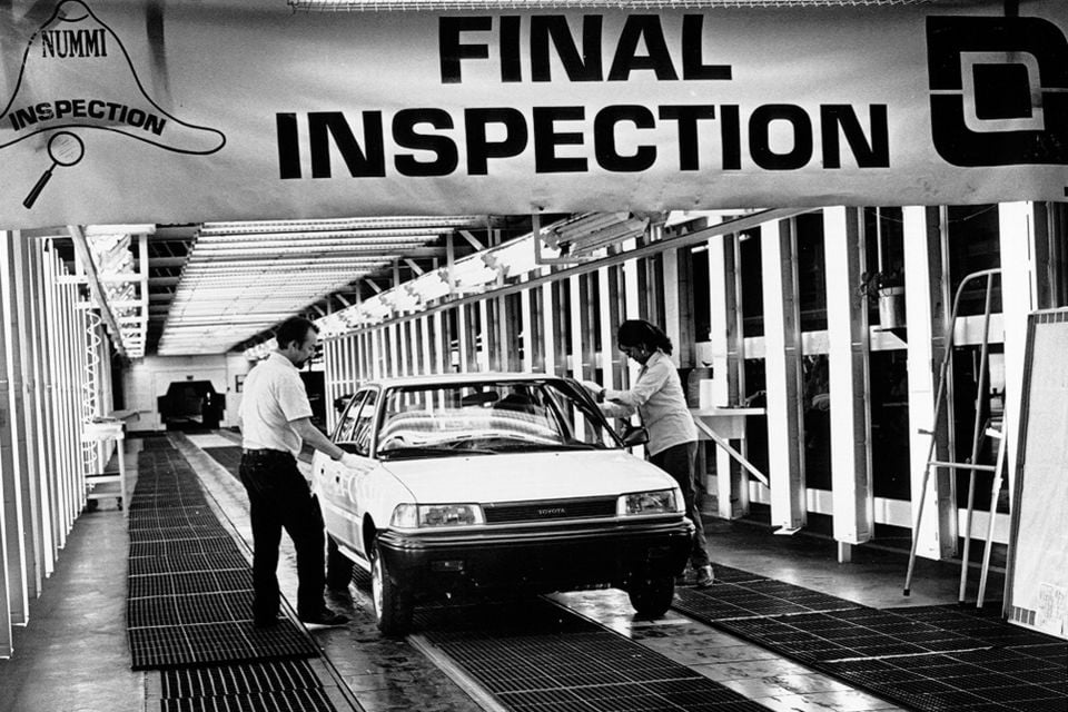 1985 Toyota Corolla production at Fremont, California